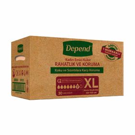 Depend Emici Külot XL Kadın 30'lu Hasta Bezi