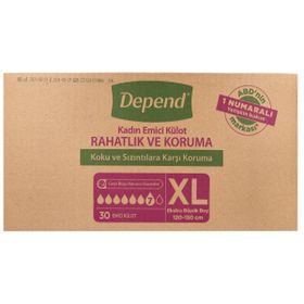 Depend Emici Külot XL Kadın 30'lu Hasta Bezi