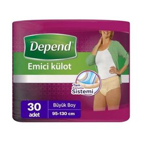 Depend Emici Large Kadın 30'lu Külot Hasta Bezi