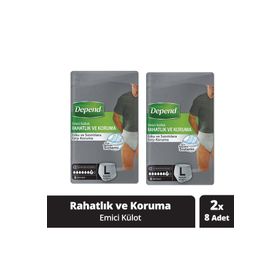 Depend Erkek Büyük Boy 8+8 Adet Emici Külot