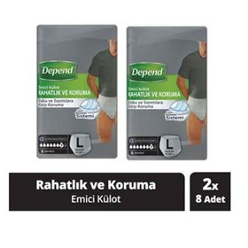Depend Erkek Büyük Boy 8+8 Adet Emici Külot