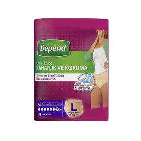 Depend Kadın 9 Adet Büyük Large Beden Emici Külot