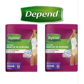Depend Kadın Büyük Boy 42-50 Beden 2x9 Adet Emici Külot