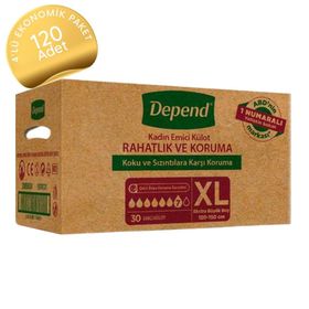 Depend Kadın Büyük Boy Xl Beden 120 Adet Emici Külot