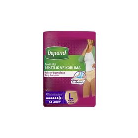 Depend Kadın Büyük L Beden 95-130 cm 64 Adet Emici Külot