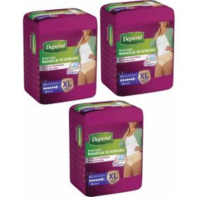 Depend Kadın Extra Büyük Beden 3x9 Adet Emici Külot