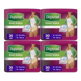 Depend Kadın Orta 120 Adet Emici Külot Hasta Bezi