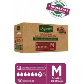 Depend Kadın Orta Boy 6x10 Adet Emici Külot