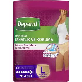 Depend Large Beden Büyük Boy 70 Adet Emici Külot