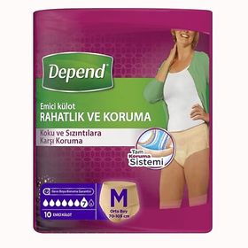 Depend M Beden 10 Adet Kadın Emici Külot