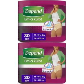 Depend Medium Kadın 2x30 Adet Emici Külot Hasta Bezi