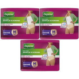 Depend Medium Kadın 3x30 Adet Emici Külot Hasta Bezi