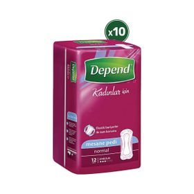 Depend Normal 12'li 10 Paket Kadın Mesane Pedi