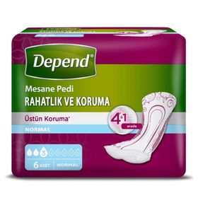 Depend Normal 6'lı Kadın Mesane Pedi