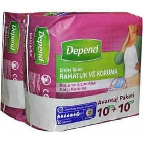 Depend Orta Boy 10+10 Adet Avantaj Paket Emici Külot
