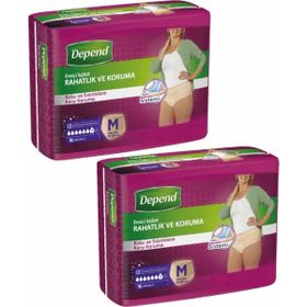 Depend Orta Boy Kadın 2x16 Adet Kadın Emici Külot