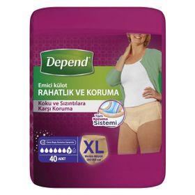 Depend XL 120-150 cm 10'lu 4 Paket Emici Külot