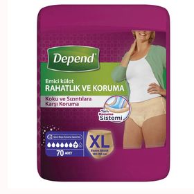 Depend XL 120-150 cm 10'lu 7 Paket Emici Külot