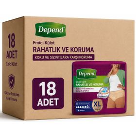 Depend Xl Ekstra Büyük Beden 9x2 18 Adet Kadın Emici Külot