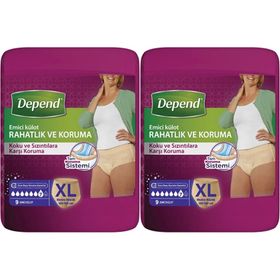 Depend Xl Ekstra Büyük Beden 9x2 18 Adet Kadın Emici Külot