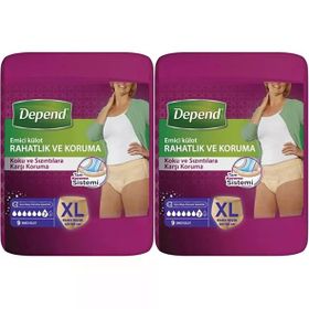 Depend Xl Ekstra Büyük Beden 9x2 18 Adet Kadın Emici Külot