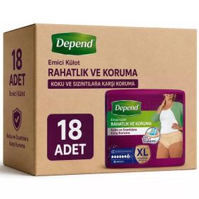 Depend Xl Ekstra Büyük Beden 9x2 18 Adet Kadın Emici Külot