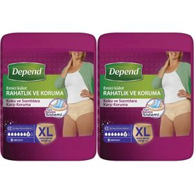 Depend Xl Ekstra Büyük Beden 9x2 18 Adet Kadın Emici Külot