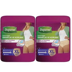Depend XL Extra Büyük 2x9 Adet Emici Külot Hasta Bezi