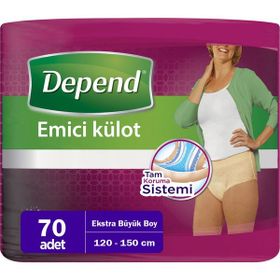 Depend Xl Extra Büyük Boy 120 - 150 cm 70 Adet Emici Külot