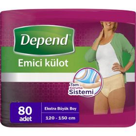 Depend Xl Extra Büyük Boy 120 - 150 cm 80 Adet Emici Külot