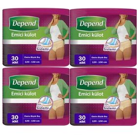 Depend XL Extra Büyük Kadın 4x30 Adet Emici Külot Hasta Bezi