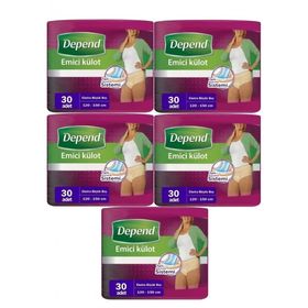 Depend XL Extra Büyük Kadın 5x30 Adet Emici Külot Hasta Bezi