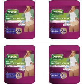 Depend Xlarge 30'lu Paket 4'lü Kadın Emici Külot