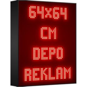 Depo Kırmızı Kayan Yazı 64x64 cm Tek Taraflı Depo LED Tabela