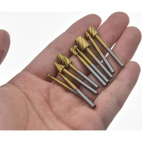 Depolife 10 Parça 3 mm Hss Titanyum Ahşap Için Freze Uç Seti Dremel Benzeri Gravür Makinası