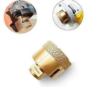 Depolife 60 mm Sarı Elmas Avuç Taşlama Uyumlu M14 Karot Delik Mermer Granit Panç Fayans Beton Kaya Delme Ucu