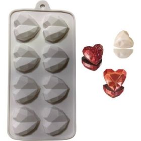 Depposite Silikon Elmas Kalp 4x4 cm Çikolata Kalıbı