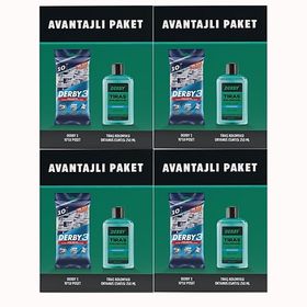 Derby 3 Bıçaklı 10'lu Tıraş Bıçağı + 250 ml Tıraş Kolonyası 4'lü Set