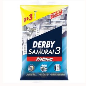 Derby 4 Adet Samuraı 3 Platınum 9+3 Poşet Tıraş Bıçağı