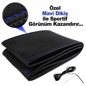 Deri Dikişli Noktalı Dikmeli Direksiyon Kılıfı