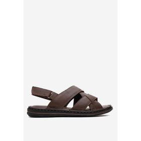Dericlub 1241 Kahverengi Erkek Çapraz Bantlı Sandalet