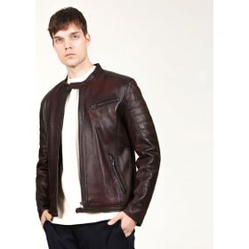 Dericlub BRG Model Bordo Deri Erkek Mont