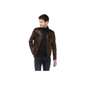 Dericlub E-1084 Hakiki Deri Camel Antik Erkek Mont