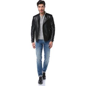 Dericlub E-1087 Siyah Erkek Deri Mont