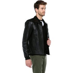 Dericlub E-1091 Siyah Deri Erkek Mont