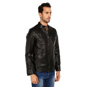 Dericlub E-178 Siyah Deri Erkek Mont
