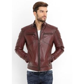 Dericlub E-502 Bordo Erkek Deri Mont