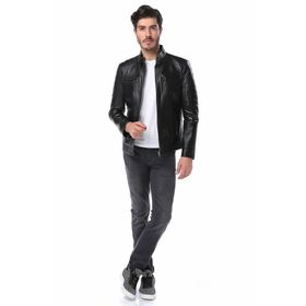Dericlub E-502 Siyah Erkek Deri Mont