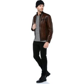 Dericlub E-916 Camel Antik Deri Erkek Mont