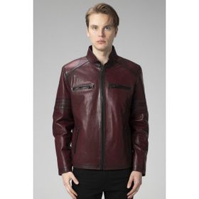 Dericlub E2214 Bordo Jumbo Gerçek Deri Erkek Mont
